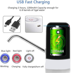 Electric Water Bottle Pump, USB Rechargeable Automatic Drinking Water Dispenser