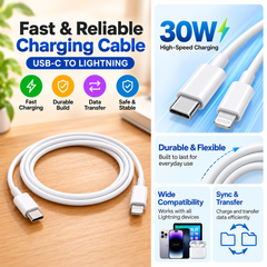 USB-C to 8-Pin Charging Cable for Smartphones