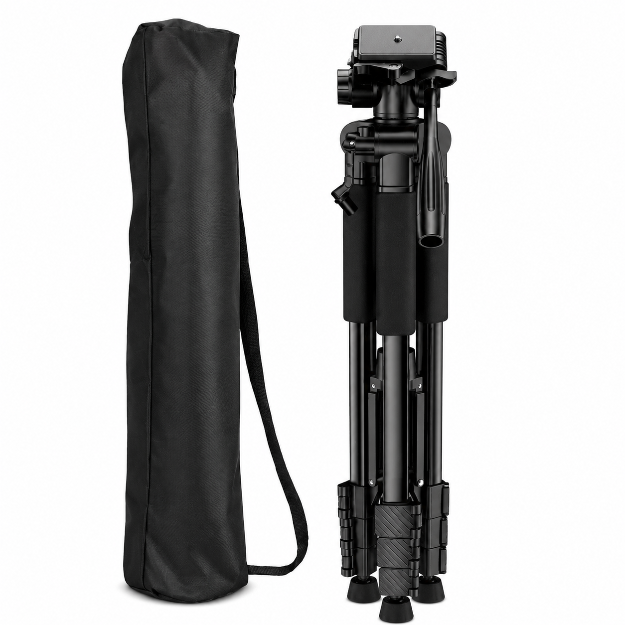 210CM Portable Camera Tripod with Hand Grip and Wireless Remote Control