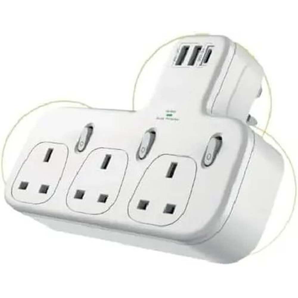Dx871 Power Strip with 3 AC outlets