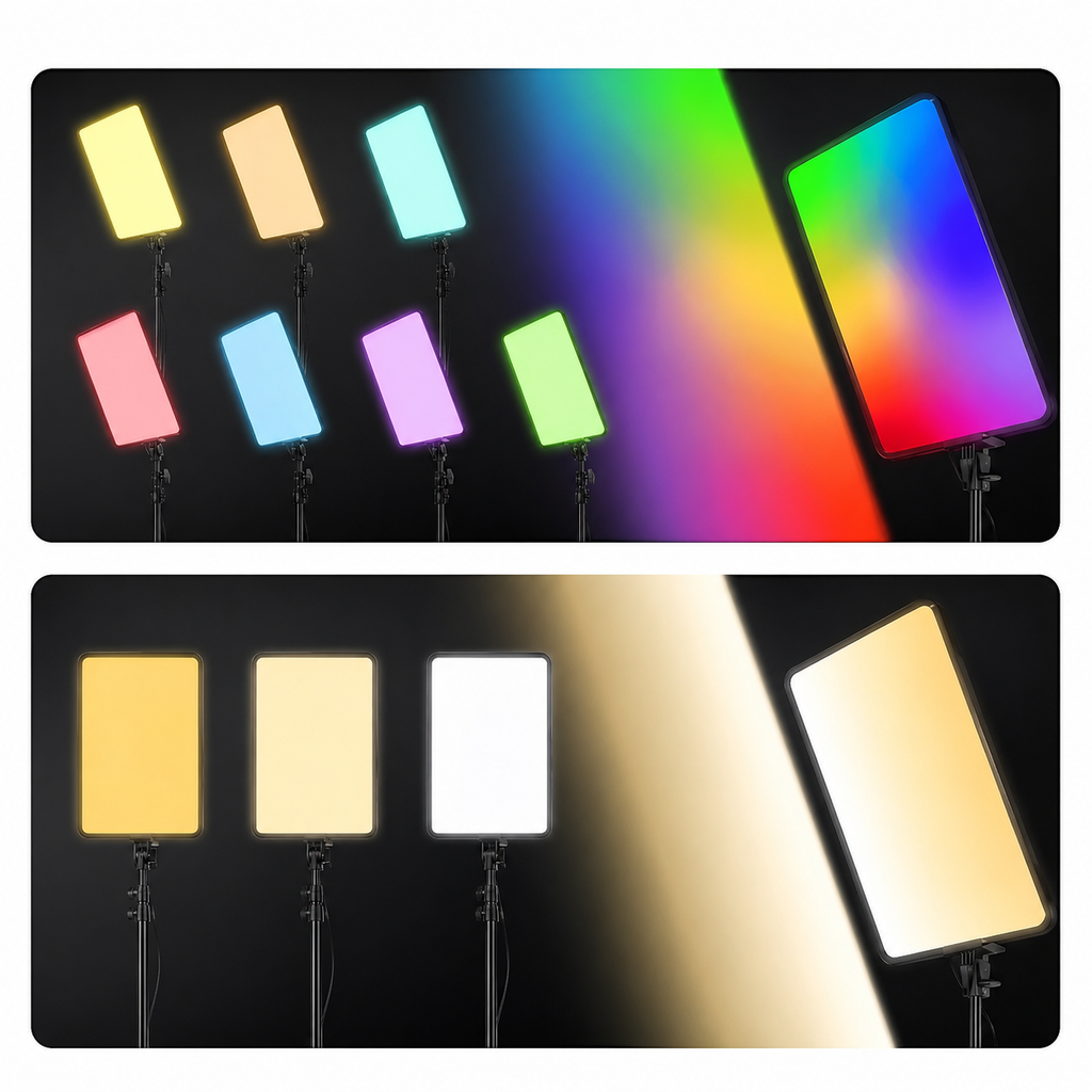 RGB LED Panel Fill Light with Adjustable Brightness