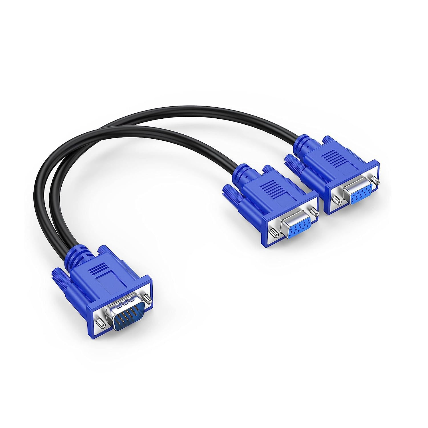 Dual VGA Splitter Cable: 1 Male to 2 Female