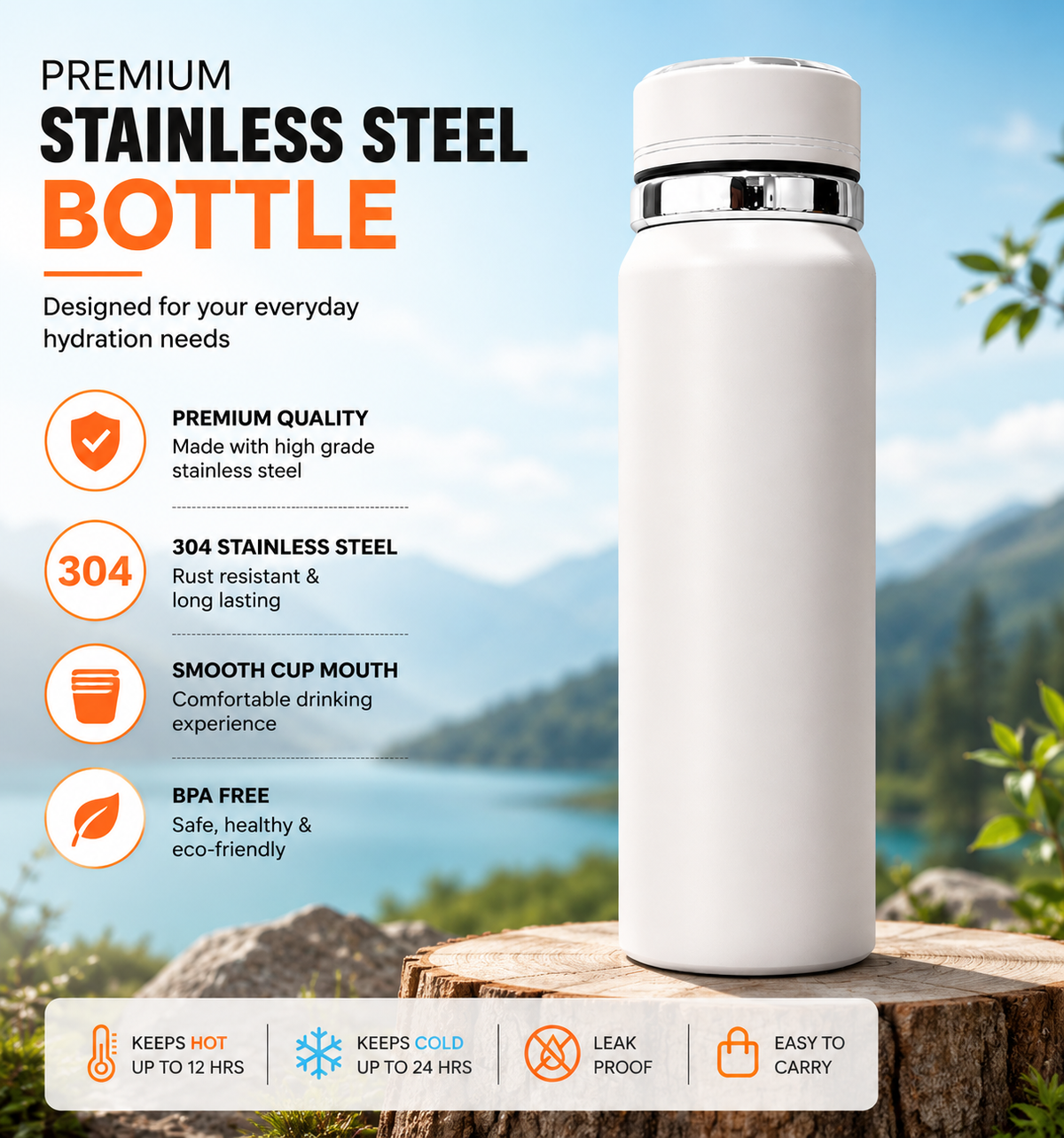 Large Capacity Stainless Steel Thermos