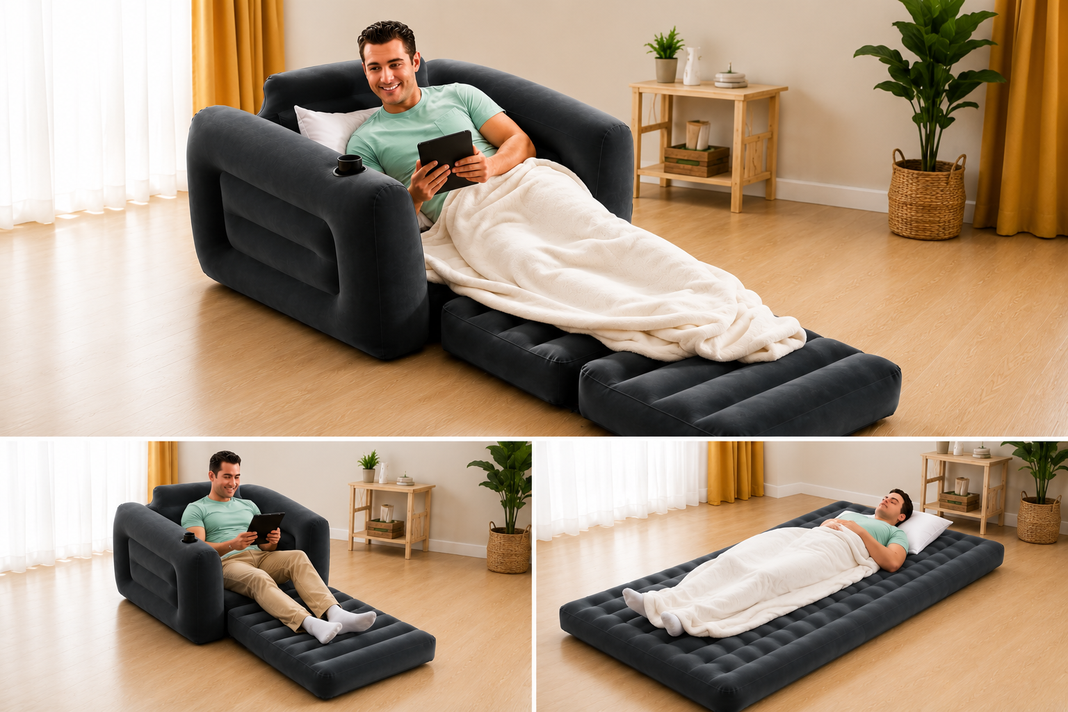 Foldable Inflatable Lazy Sofa Bed