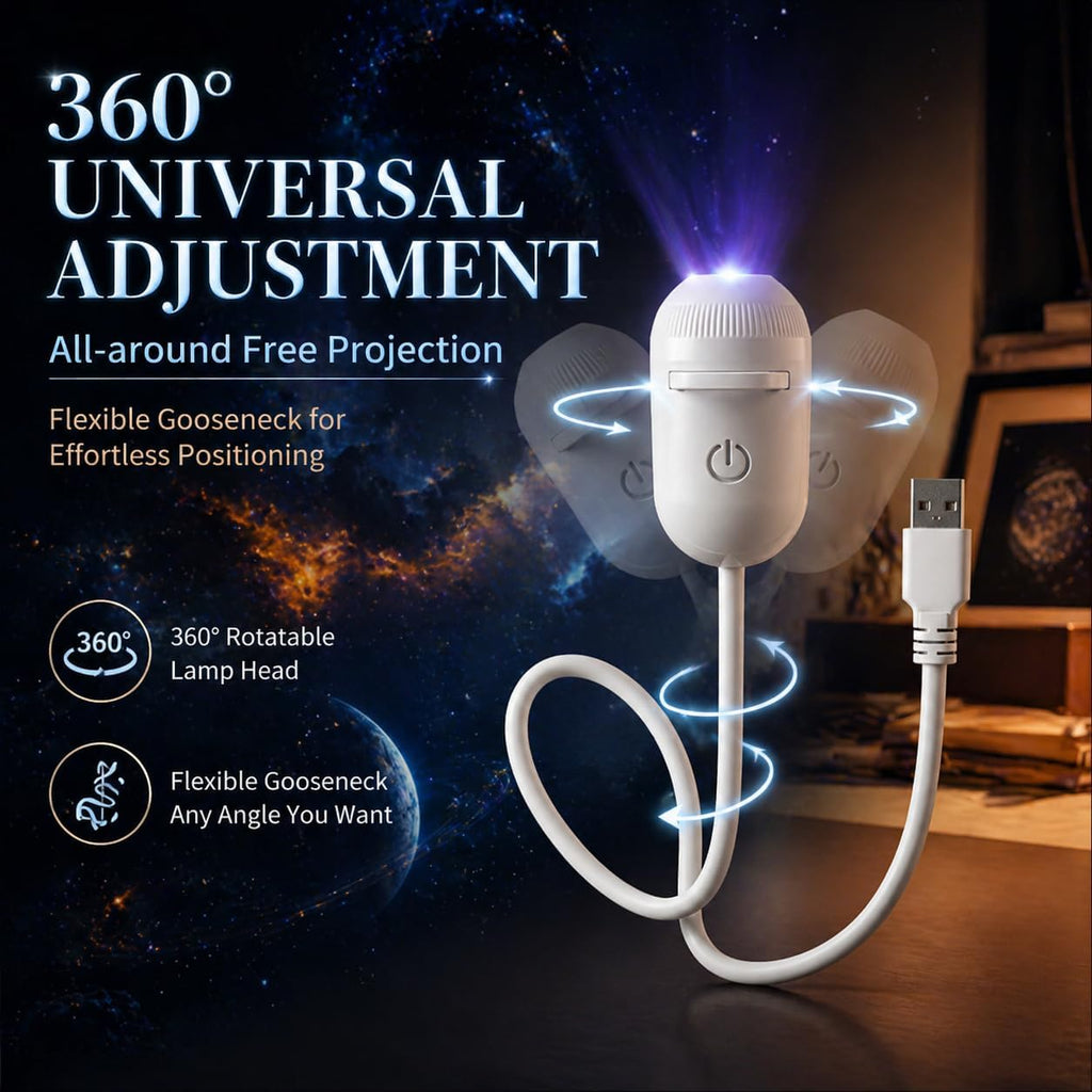 12-in-1 Galaxy Star Projector Night Light with 360° Adjustable Angle