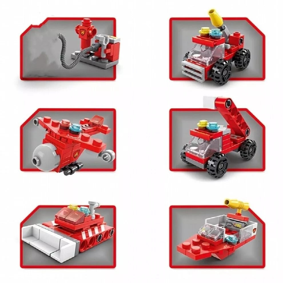 6-in-1 Fire Brigade Truck Building Blocks Set