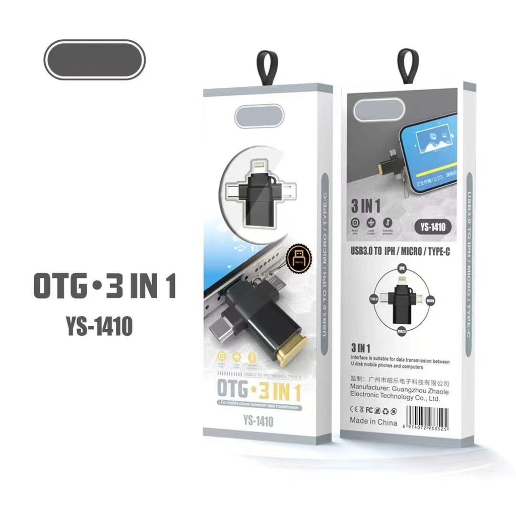 YS-1410 3-in-1 OTG Adapter USB 3.0, SD/TF