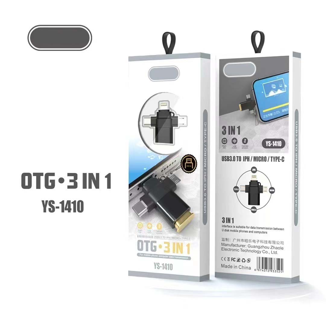 YS-1410 3-in-1 OTG Adapter USB 3.0, SD/TF