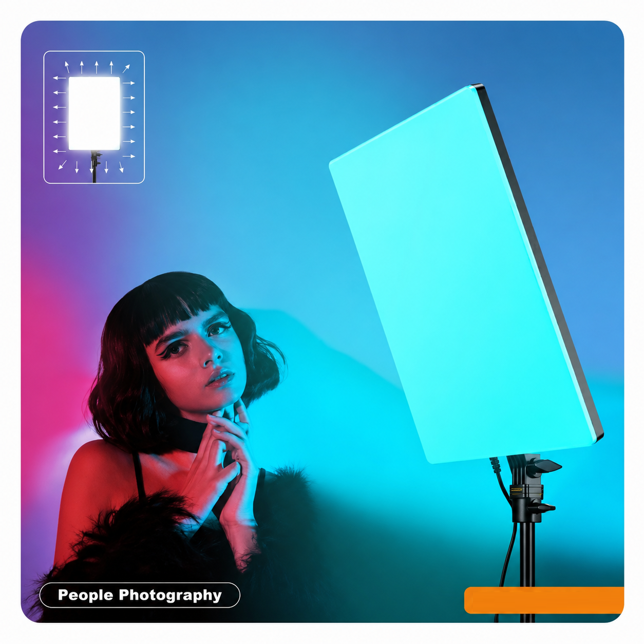 RGB LED Panel Fill Light with Adjustable Brightness