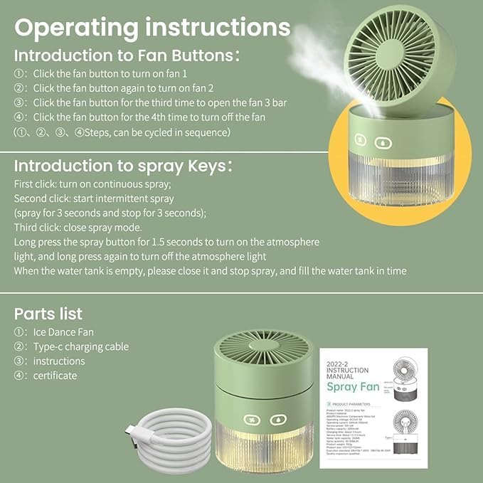 Two-in-One Desktop Spray Humidification Fan