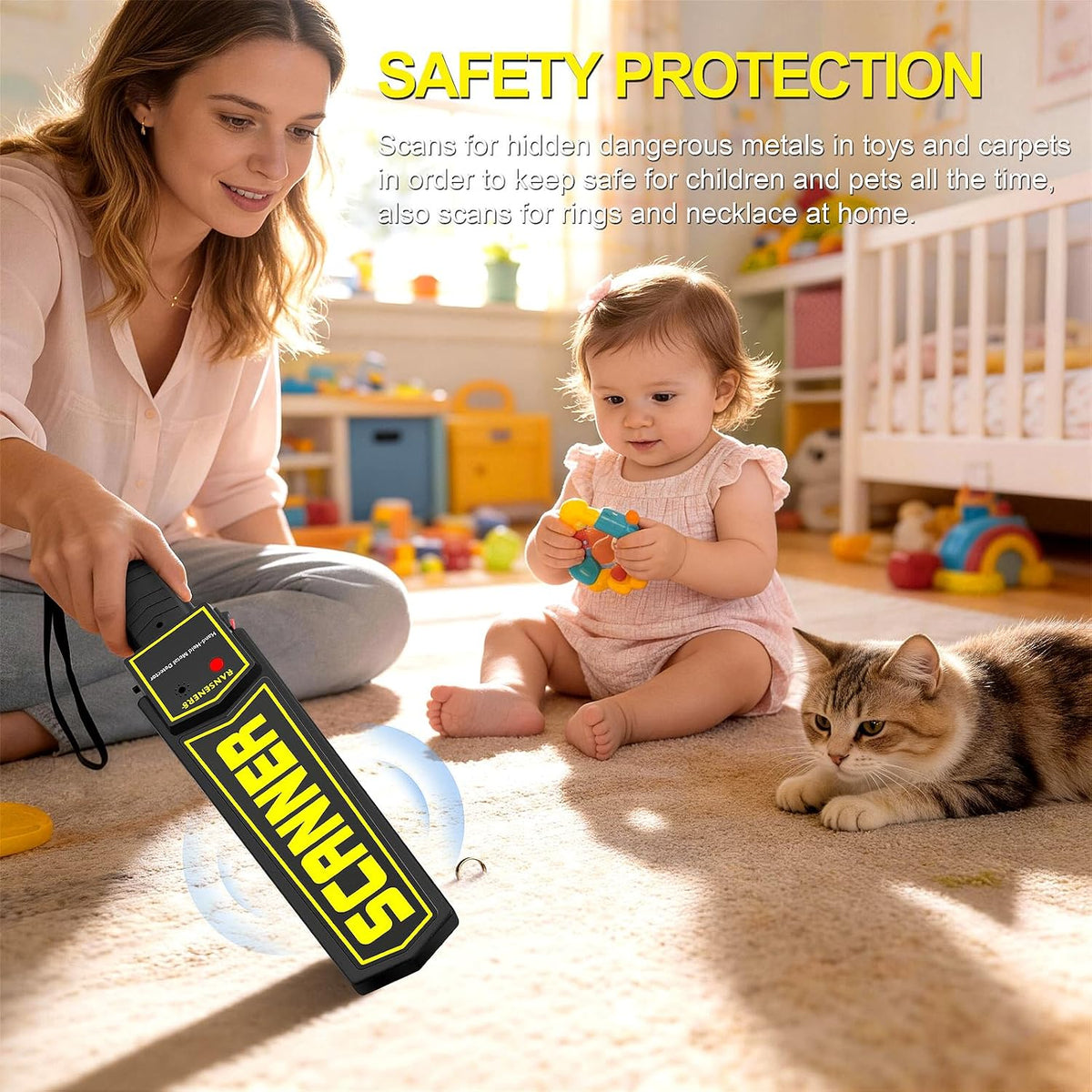 High Sensitivity Handheld Metal Detector Wand
