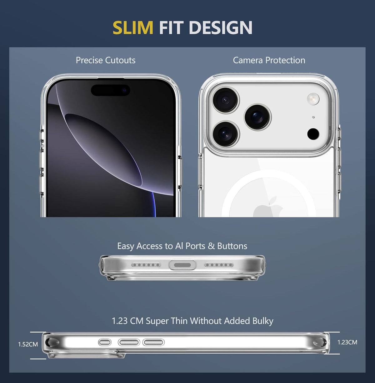 Magnetic Clear Case for iPhone 17 Pro Max