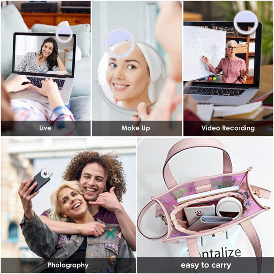 Rechargeable Clip-on Selfie Ring Light