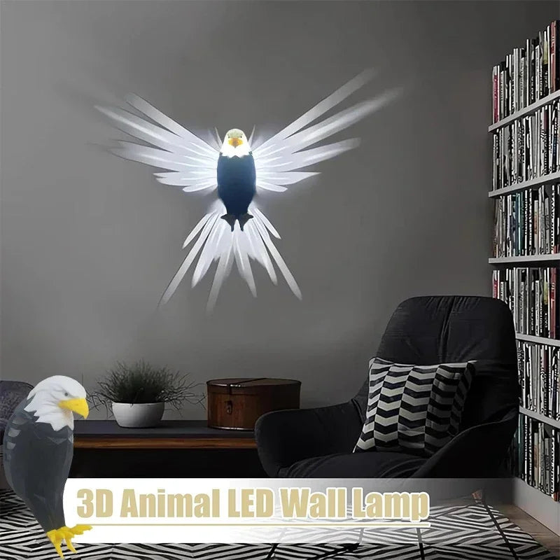 3D Bald Eagle Wall Night Light