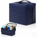 Navy Blue Foldable Travel Makeup Organizer