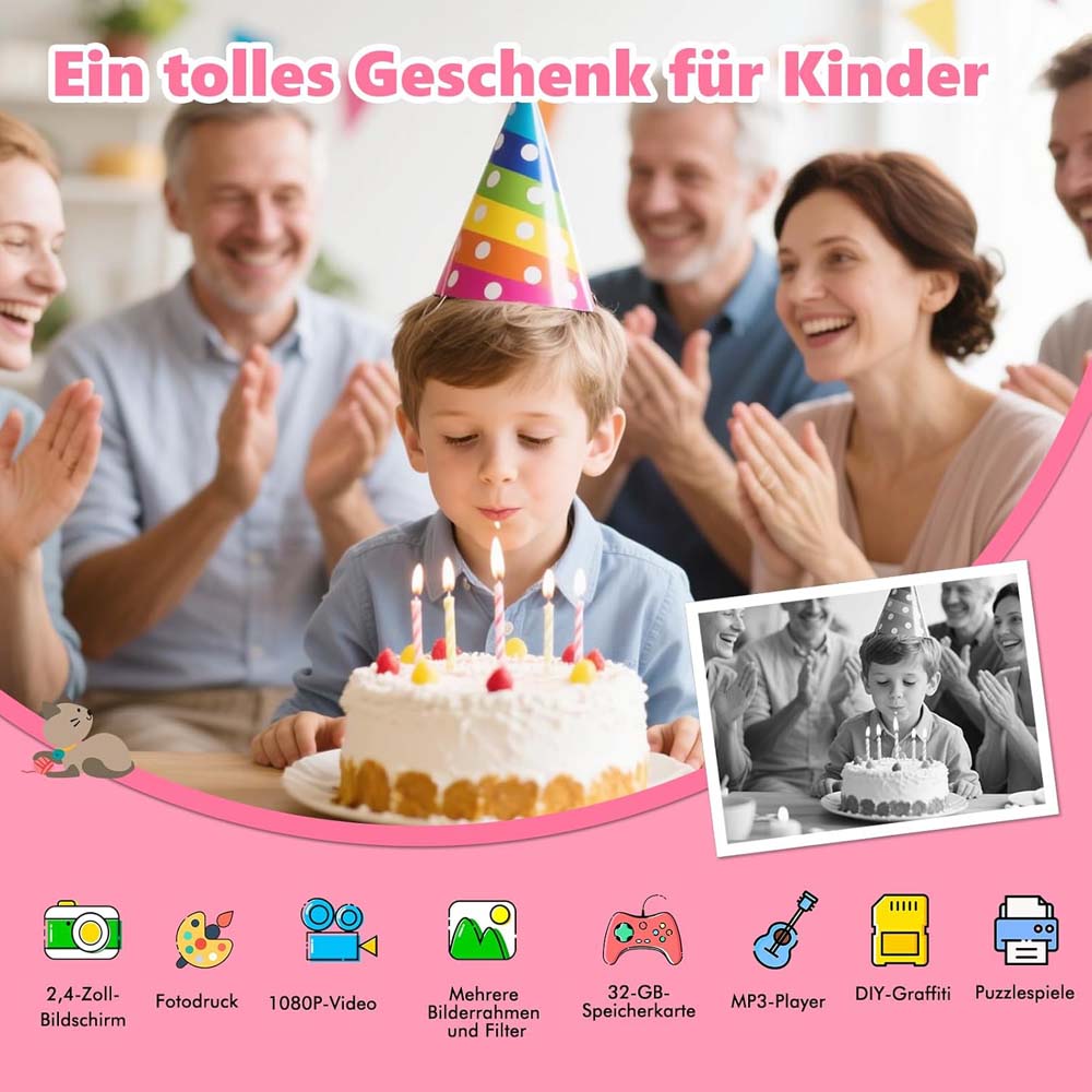 Kids Instant Camera 1080P Digital Camera