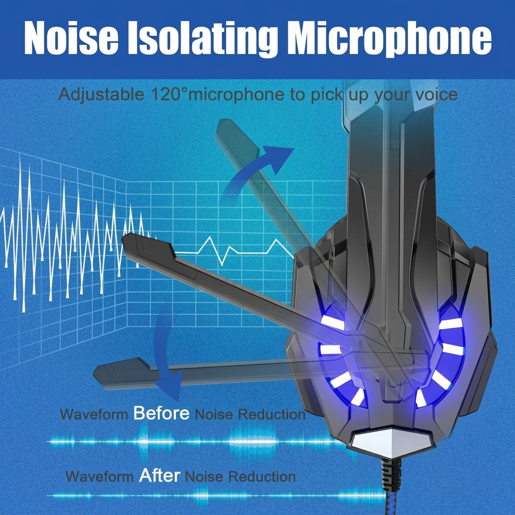 Gaming Headset with Noise Isolating Microphone