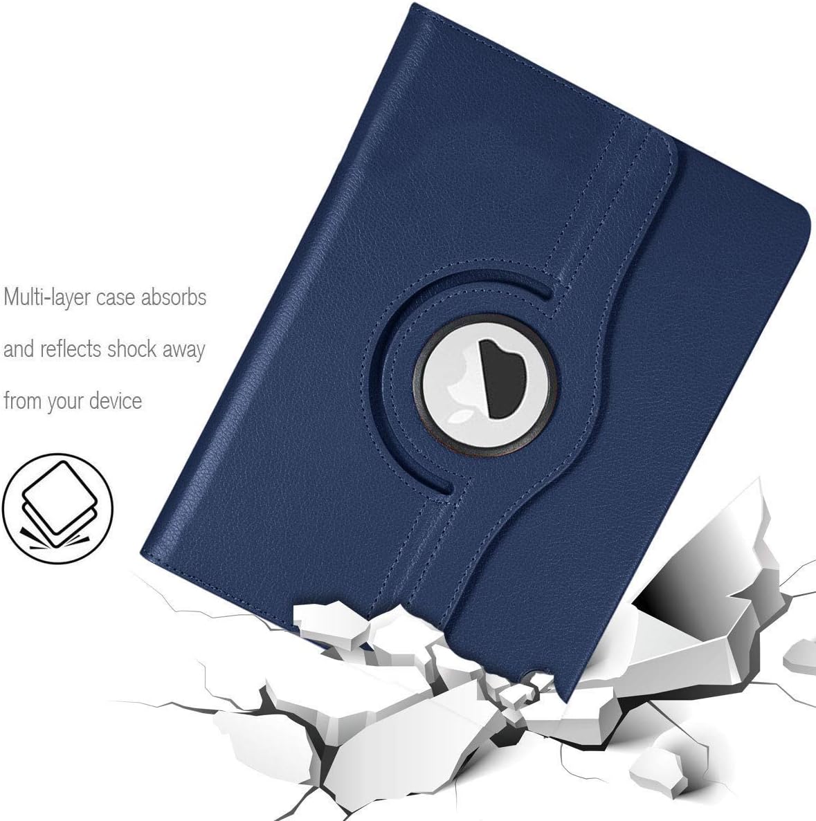 iPad Pro 12.9" Case (2015-2017) - 360° Rotating Wallet Folio with Auto Wake/Sleep