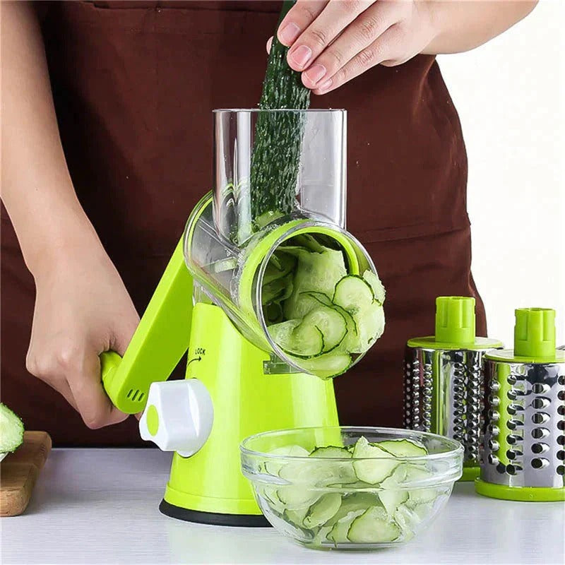 3-in-1 Manual Rotary Vegetable Drum Cutter