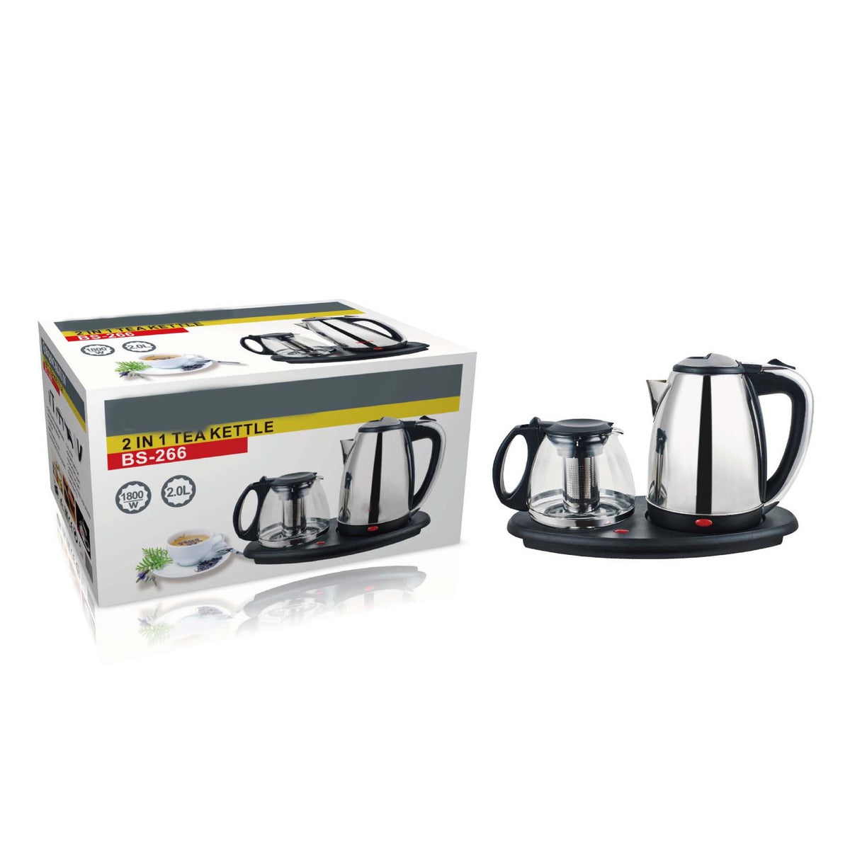 1800W 220V 2-in-1 Electric Kettle and Tea Maker