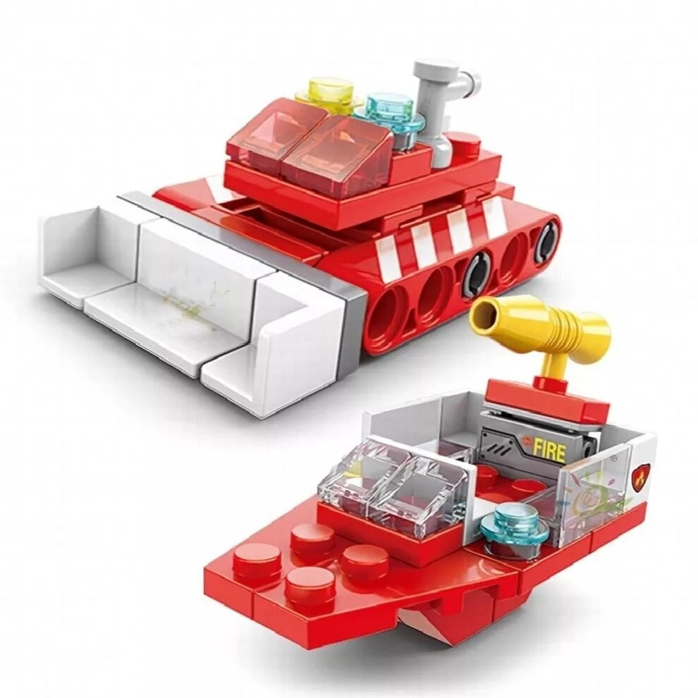 6-in-1 Fire Brigade Truck Building Blocks Set
