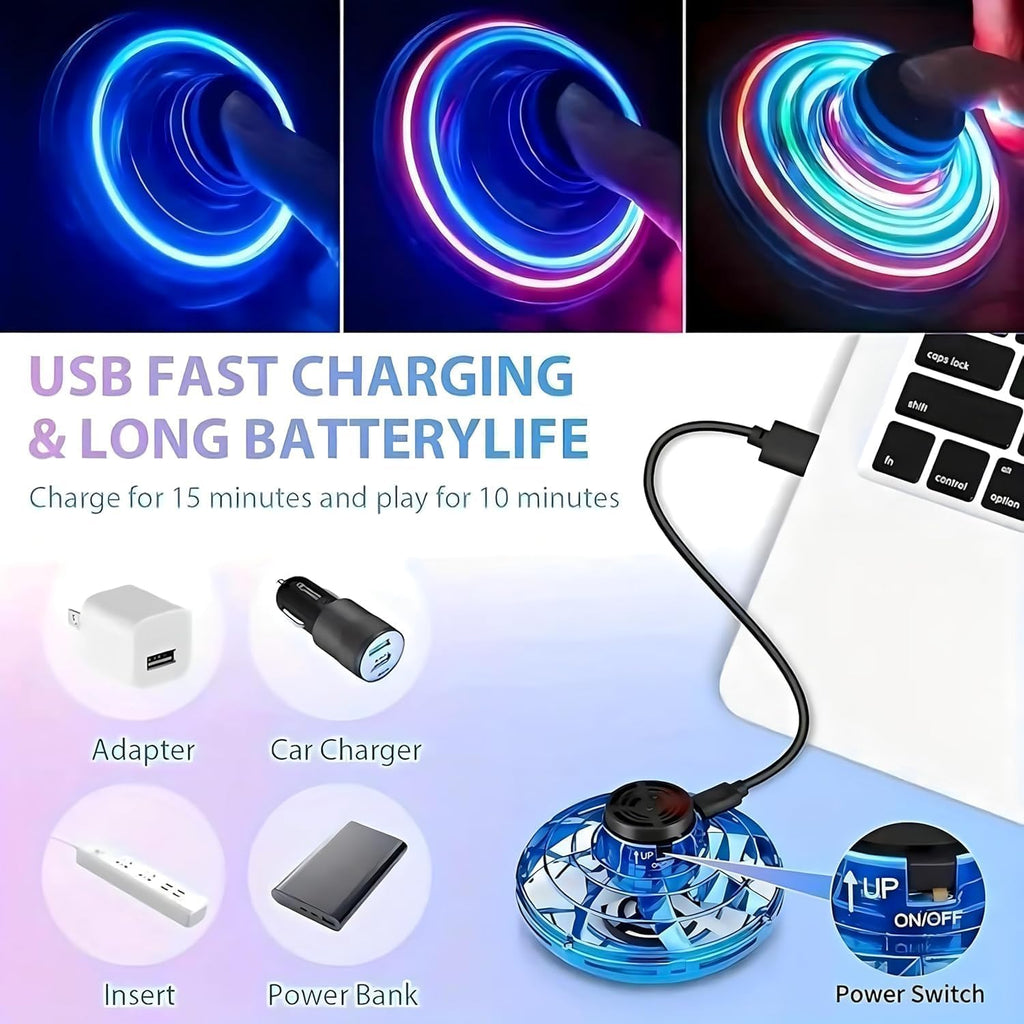 UFO Hand Controlled Mini Drone LED flying fidget spinner
