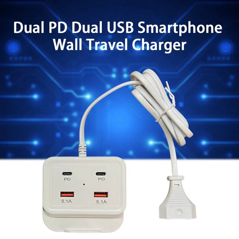 Intelligent USB Power Strip Plug with Dual PD