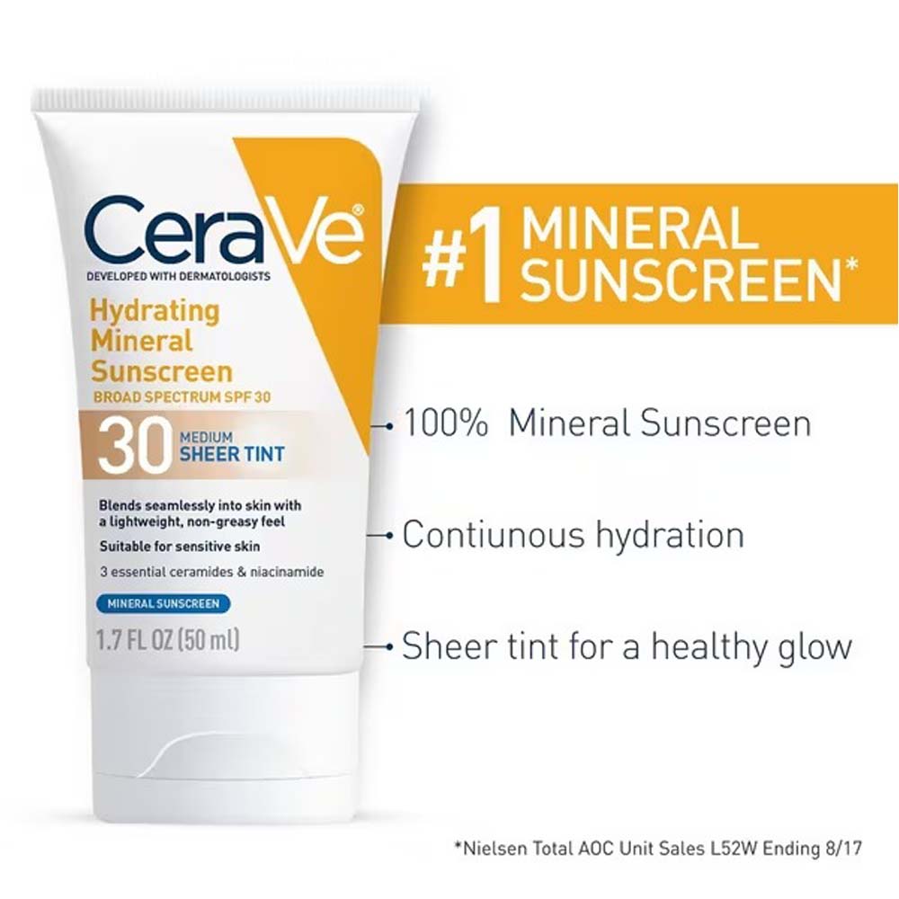 CeraVe Hydrating Mineral Sunscreen Face Lotion
