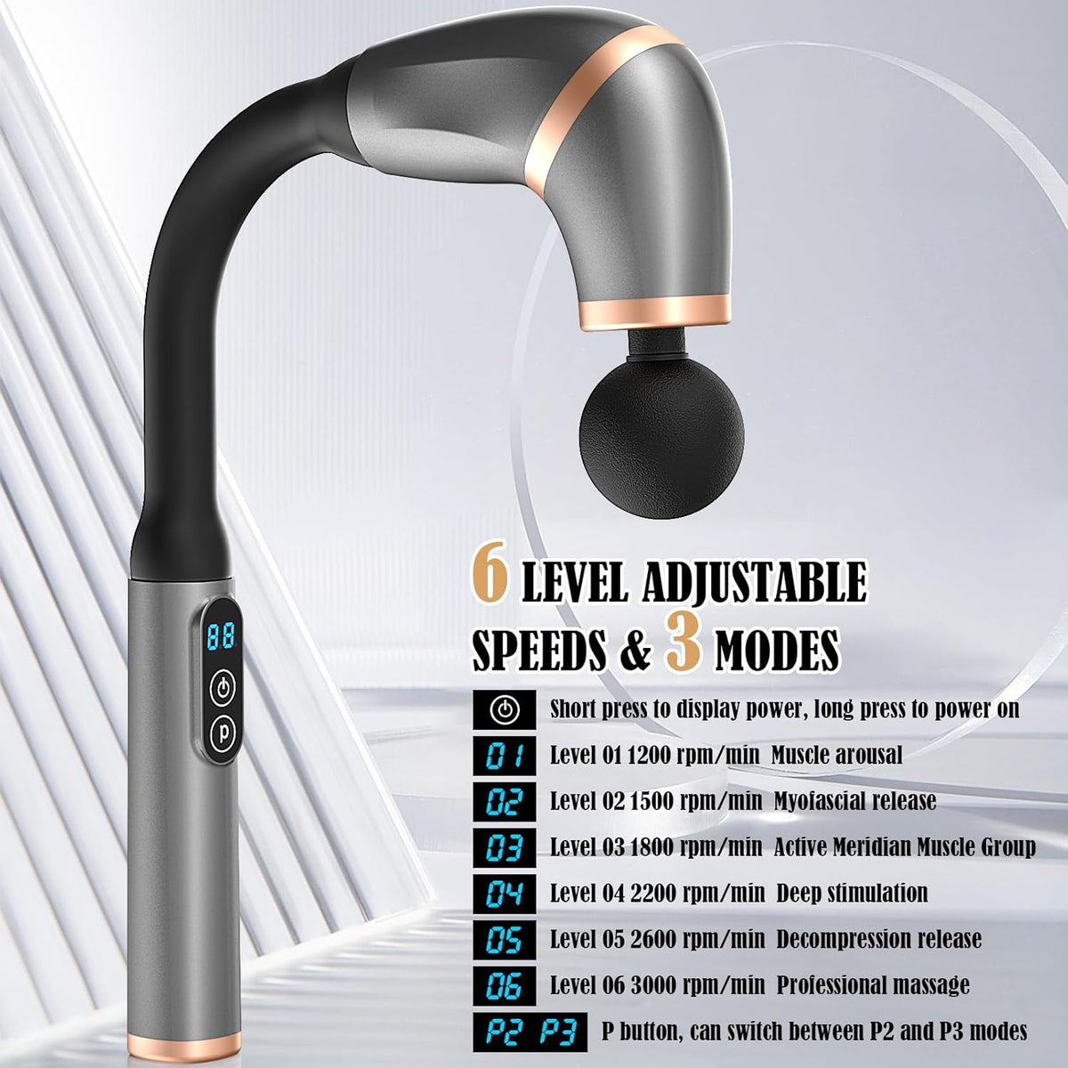 Extended Handle Massage Gun