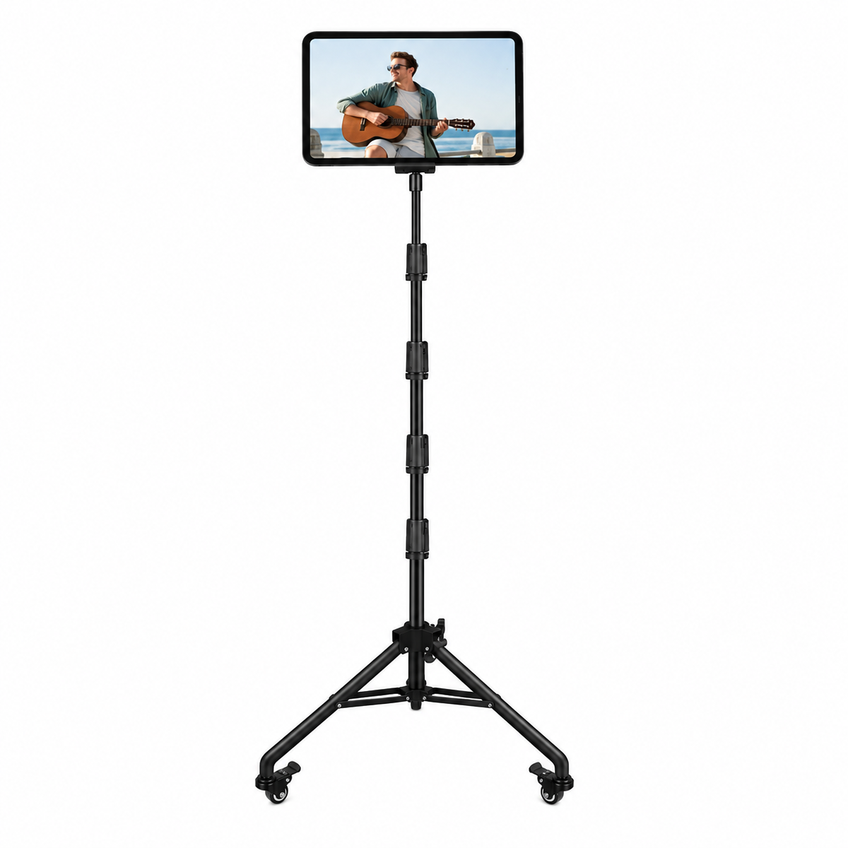 Adjustable Tripod Stand with 360° Rotating Holder and Lockable Wheels