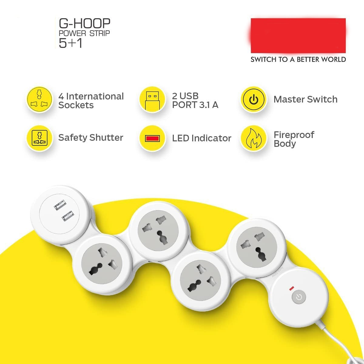 3276 Cuba Power Strip with 2 USB 3.1A