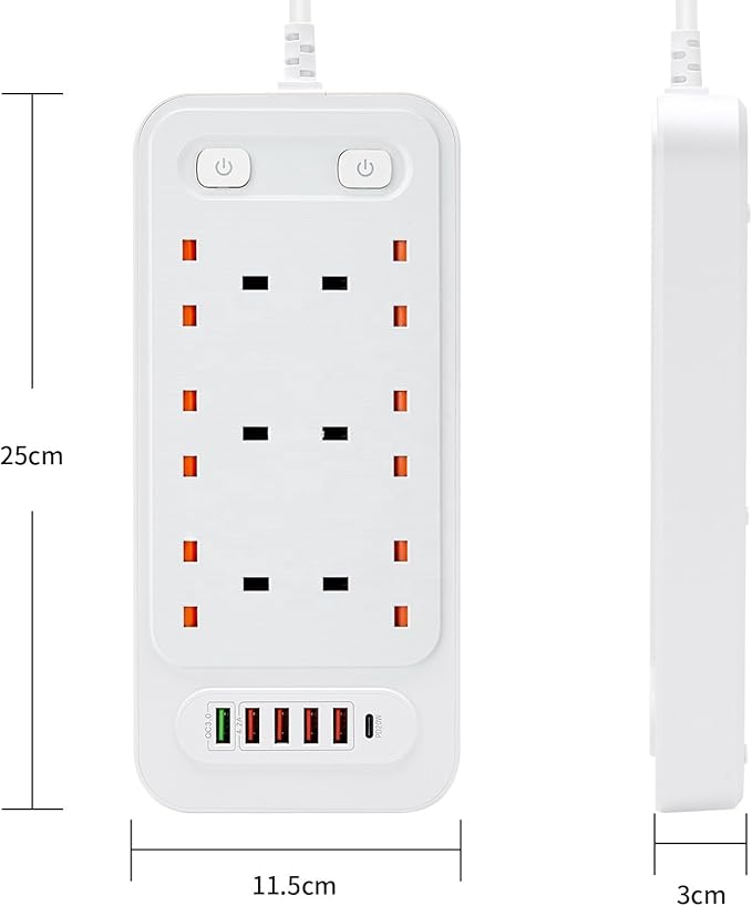 Universal 6-Way Power Outlet Strip