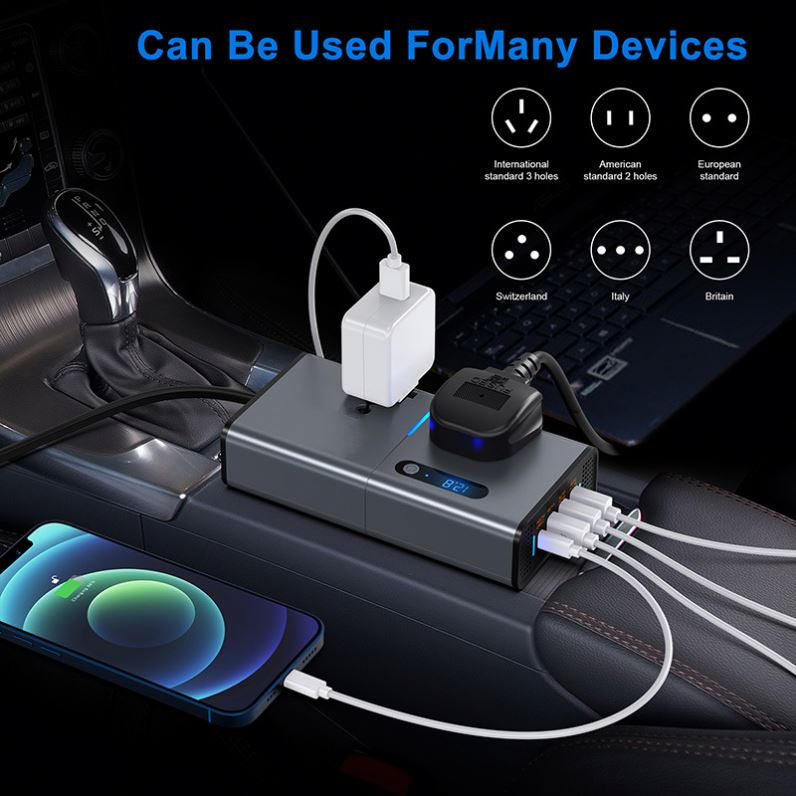 200W Universal Socket Power Inverter DC