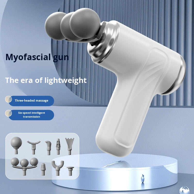 3-Head Mini Portable Massage Gun with 6 Speed Levels