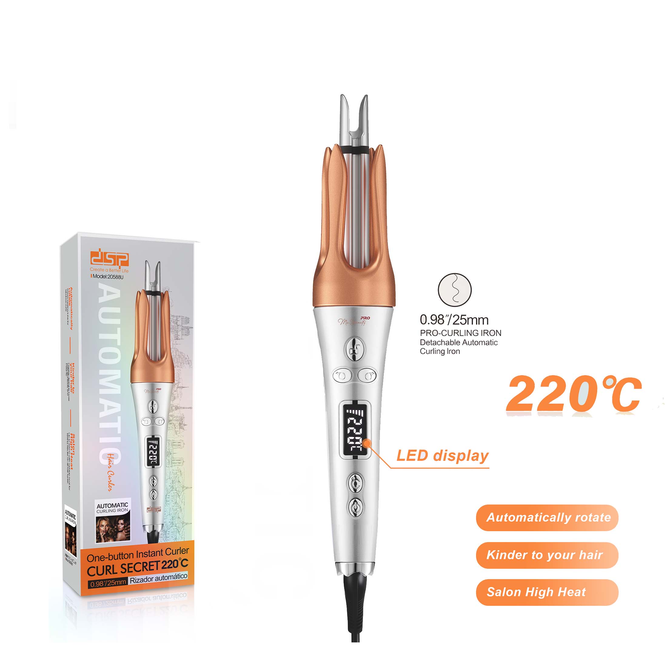 Auto Hair Curler with Ceramic-Aluminum