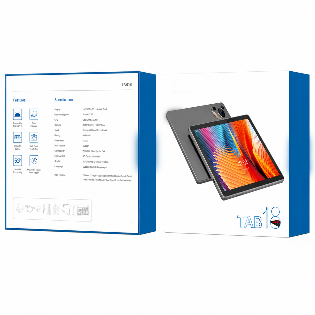Tab 18 10.1 Inch Tablet with 8GB RAM, 512GB Storage