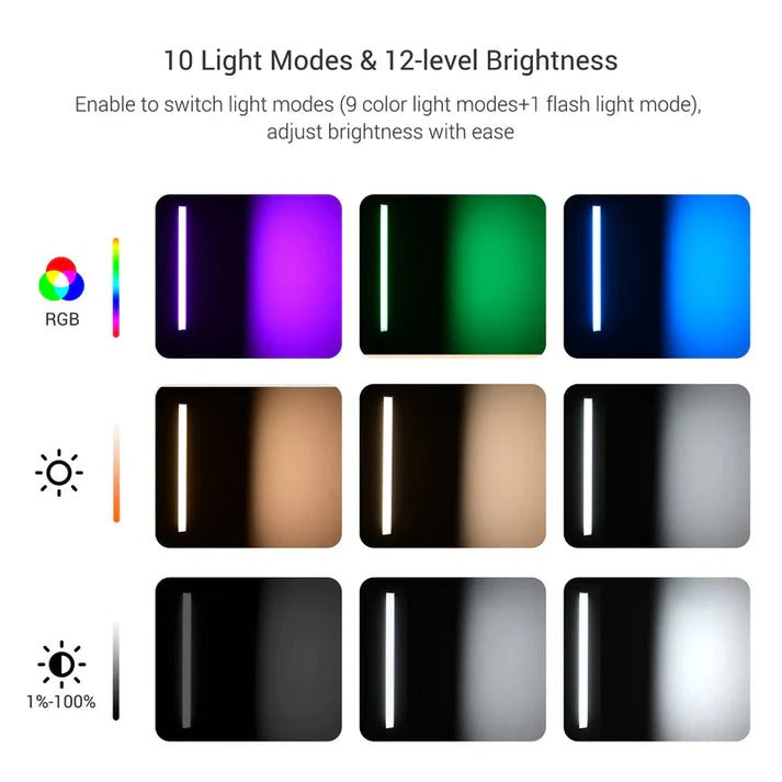 Portable Bi-Color LED Video Light Wand Stick