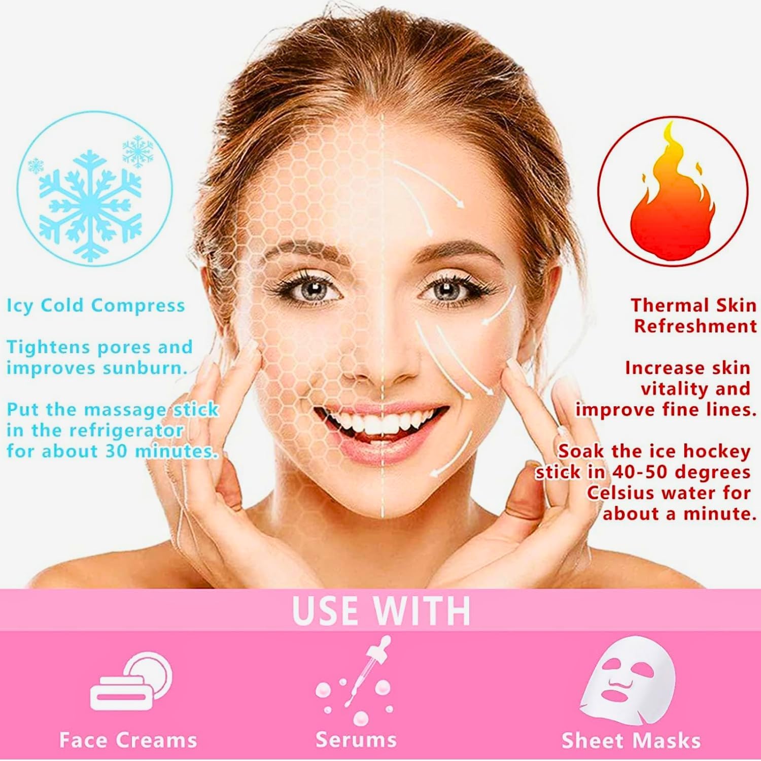 2-Pcs Facial Ice Globes. Cryo roller balls to reduce puffiness