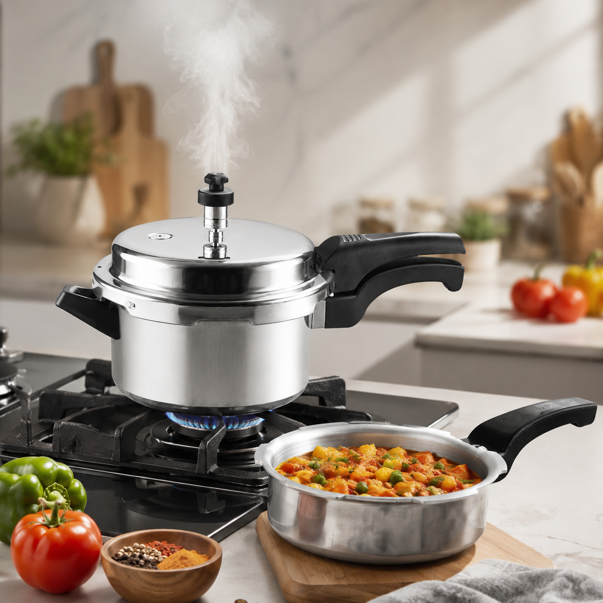 2-in-1 Pressure Cooker Set with 5L Cooker