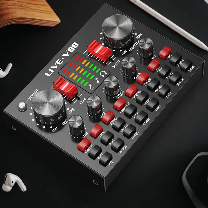 V88 Live Sound Card Mixer