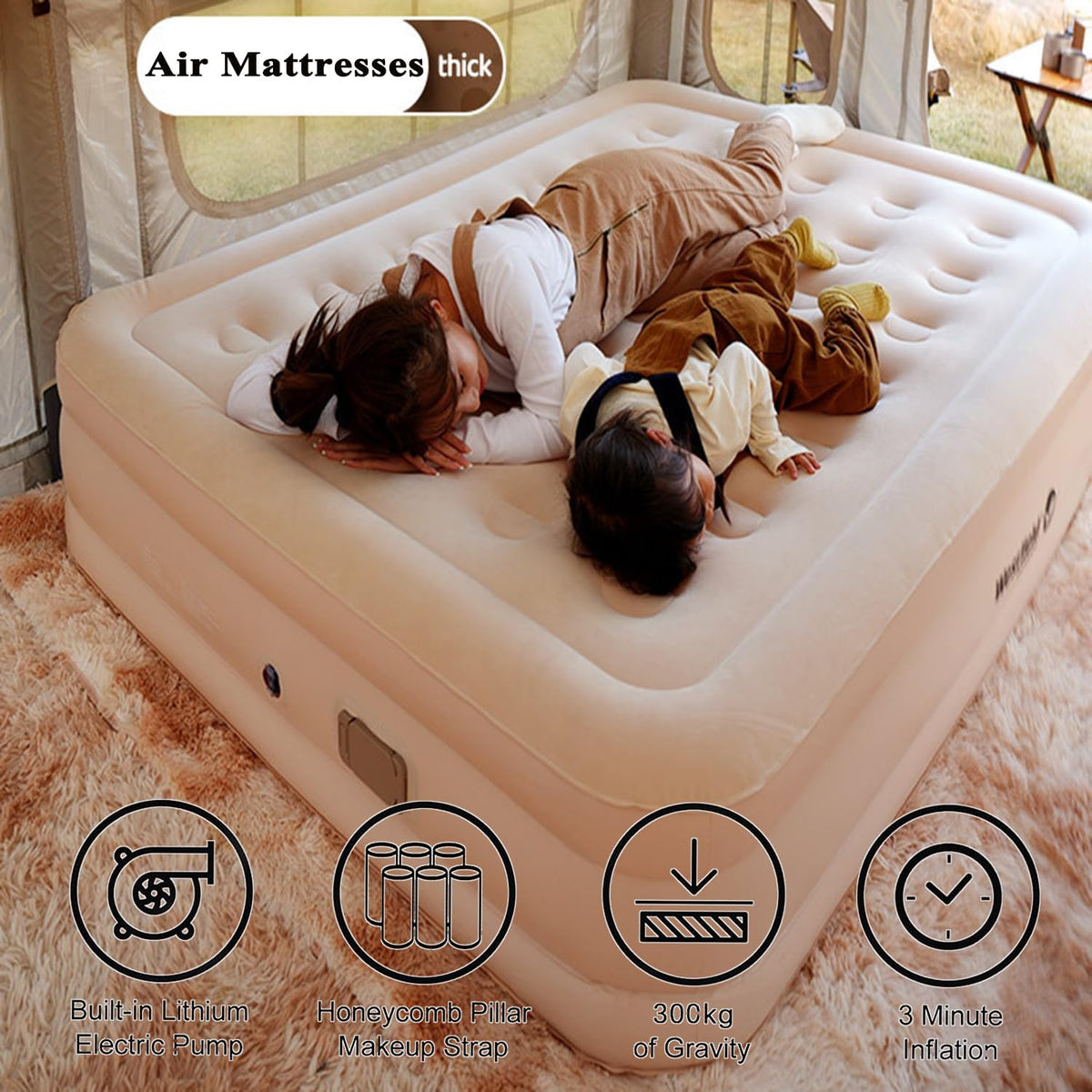 Air Mattress Queen with Built-in Pump