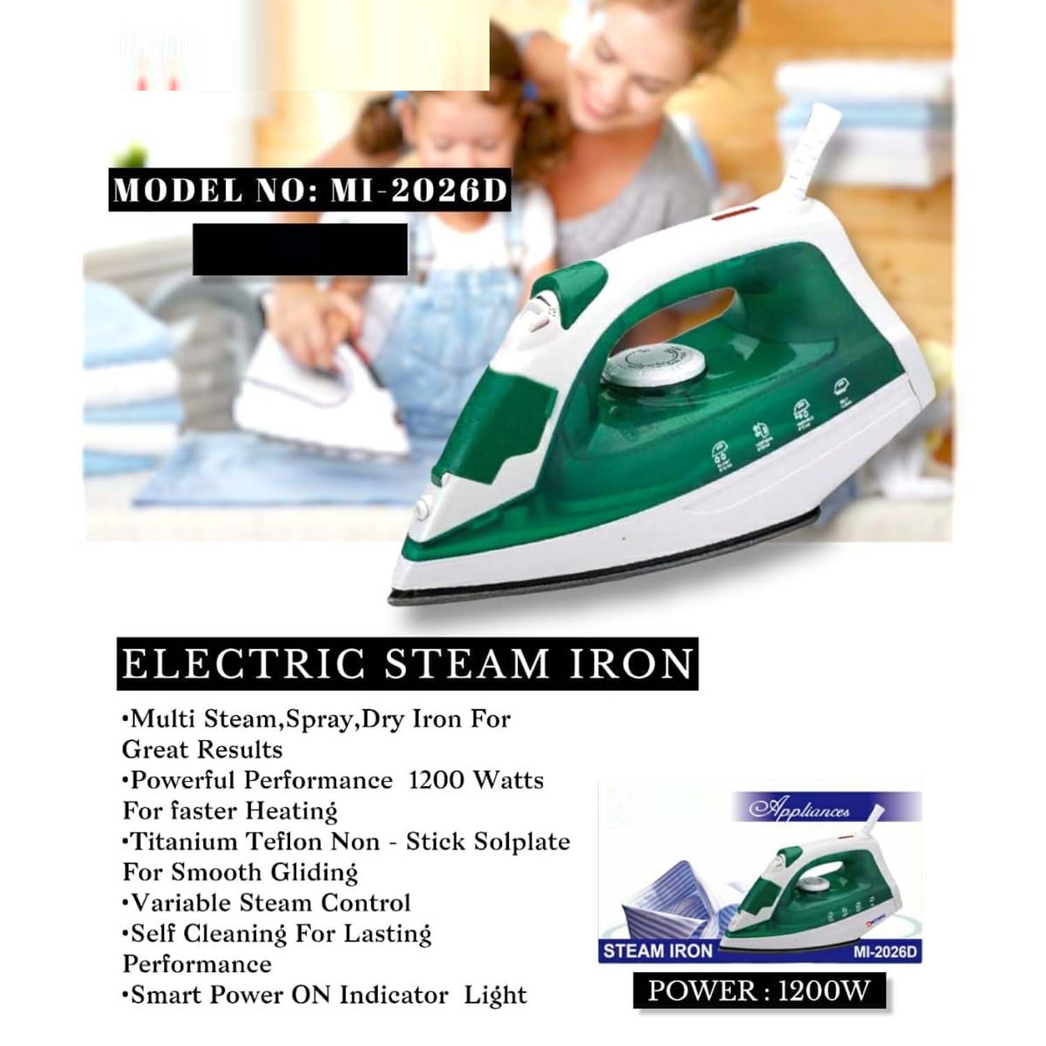 MI-2026D Steam Iron