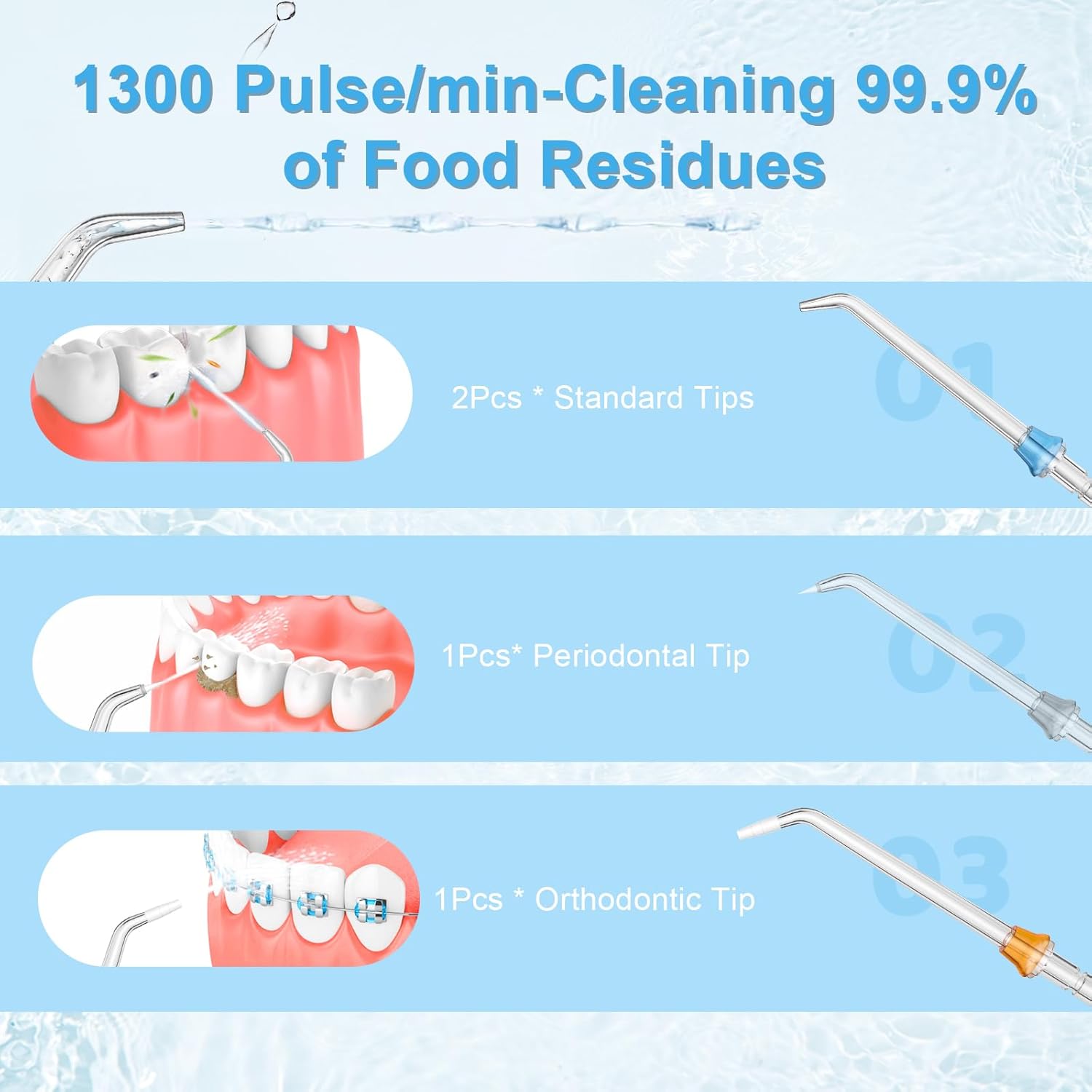 Cordless Water Dental Flosser 5 Cleaning
