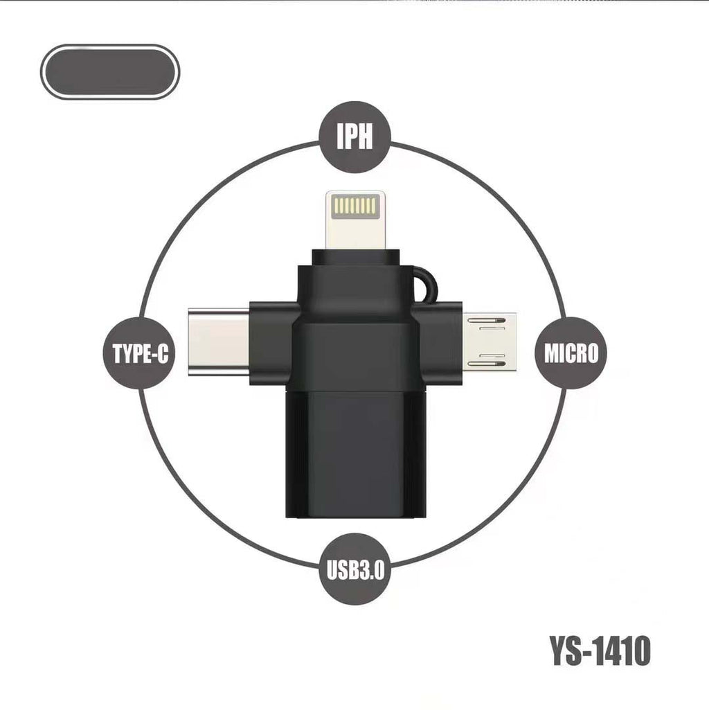 YS-1410 3-in-1 OTG Adapter USB 3.0, SD/TF