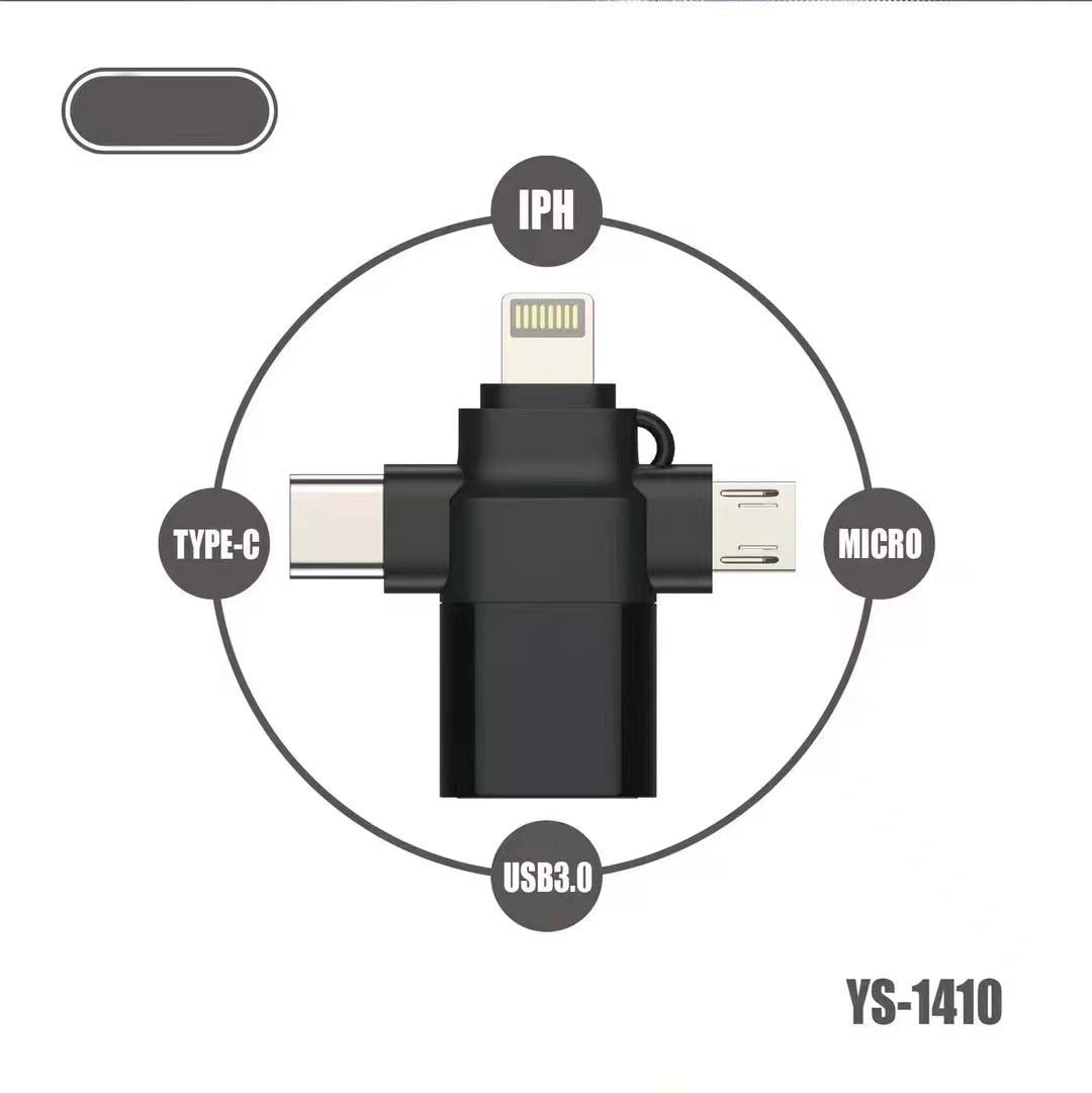 YS-1410 3-in-1 OTG Adapter USB 3.0, SD/TF