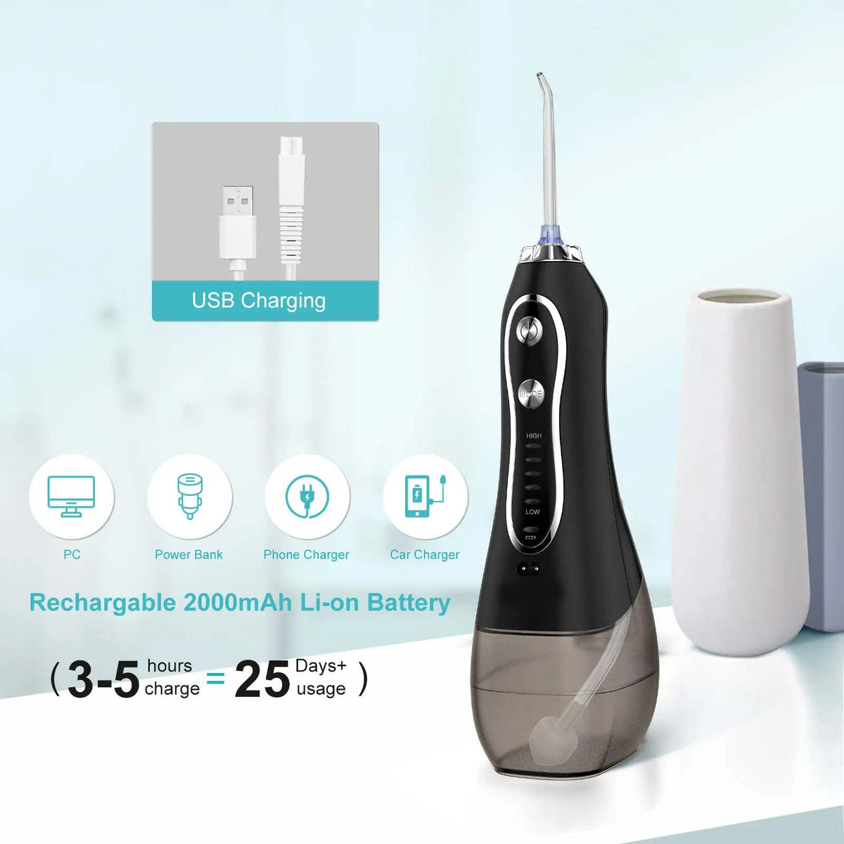 Portable Dental Water Flosser with Bag