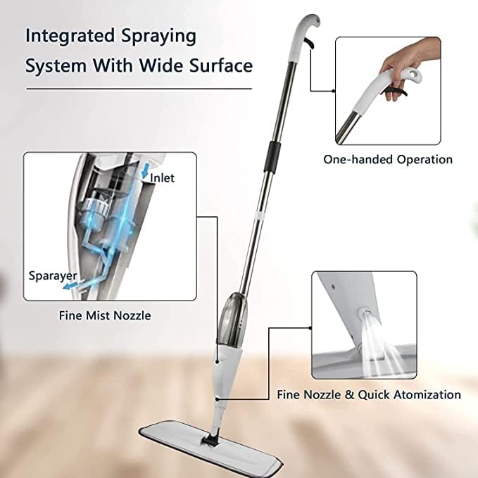 Microfiber Spray Mop 360° Spin, Wet & Dry