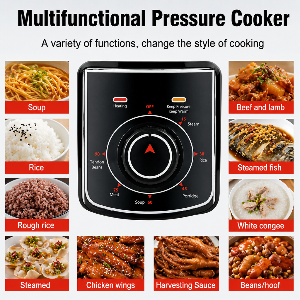 Digital Electric Pressure Cooker 8L with Stainless Steel Body