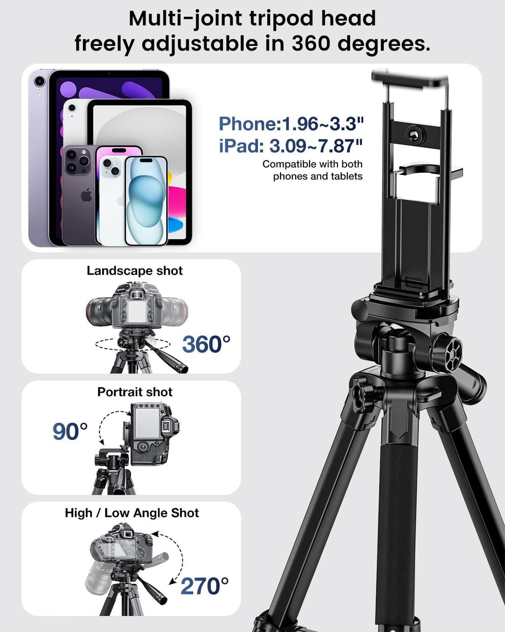 2-in-1 Aluminum Camera Tripod