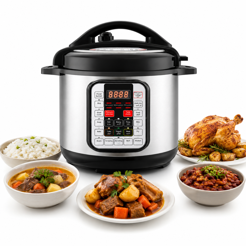 6L Electric Pressure Cooker with Programmable Cooking Controls